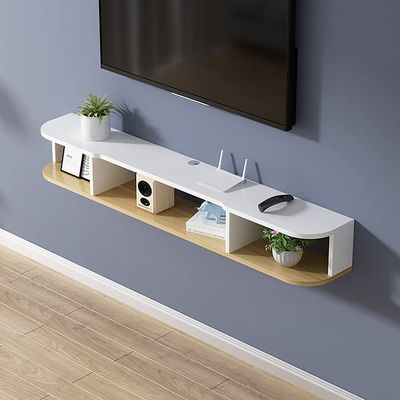 IBOWZ Floating TV Stand Cabinet Tv Stand Cabinet Wall Mountable,Wall Mounted Media Console with 3 Open Storage,Floating Entertainment Unit for Living Room Bedroom