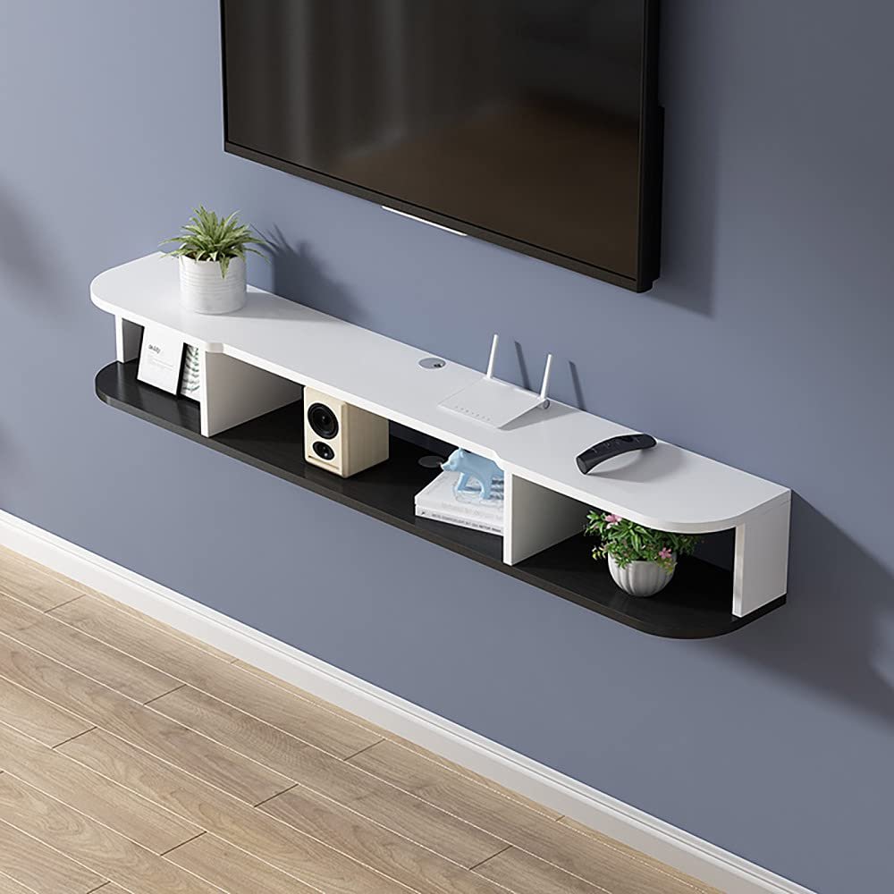IBOWZ Floating TV Stand Cabinet Tv Stand Cabinet Wall Mountable,Wall Mounted Media Console with 3 Open Storage,Floating Entertainment Unit for Living Room Bedroom
