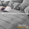 NEXHOME PRO 100% Washed Cotton Duvet Cover Twin Size, Linen Pleated Duvet Cover Set Light Grey, 2pc Organic Bedding Set with Zipper Closure, Soft, Lightweight and Breathable (68"x90", No Comforter) view 4