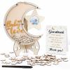 Baby Shower Guest Book Alternatives Moon Guest Book for Baby Shower Guest Book Frame with Star Baby Shower Decorations Guest Book Alternative for Wedding Boys Girls Birthday Party Keepsake(Brown) view 1