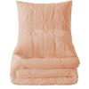 1Pcs Pinch Pleated Comforter, Super King Plus Size (120" x 120") Inch - 100% Microfiber with 400 GSM Soft & Breathable Comforter - Blush Solid view 2