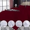 3Pcs Pinch Pleated Comforter Set, Oversized Super King Size (120" x 98") Inch - 100% Microfiber with 400 GSM Soft & Breathable Comforter - Burgundy Solid view 4