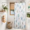 Ttincceer Small Stall Nautical Coastal Shower Curtain, Coral Conch Starfish Seashell Bathroom Curtain, Ocean Theme Underwater Marine Shower Curtain Set with 6 Hooks for Bathroom 36Wx72L view 1
