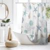Ttincceer Small Stall Nautical Coastal Shower Curtain, Coral Conch Starfish Seashell Bathroom Curtain, Ocean Theme Underwater Marine Shower Curtain Set with 6 Hooks for Bathroom 36Wx72L view 2