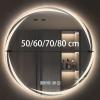 REIFNA Bathroom Mirror with LED Light,Dimmable with Touch Button,with Anti-Fog Function.Ra90 Light Strip,Soft and Eye-Protecting (Size : 80x80cm) view 2