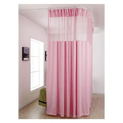 LXHELIVERY Modern Beauty Salon Partition Curtain Light-transmitting Divider Protection Screen, with Bendable Track Curtain System - Used in Office Beauty Salons, (Color : Pink, Size : 3.8 * 2.7m)