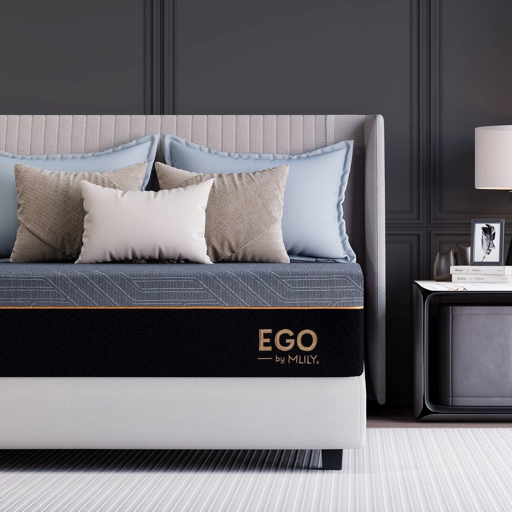 MLILY EGO Copper Twin Memory Foam Mattress 12 Inch, Copper Gel Infused Mattress Bed in A Box CertiPUR-US Certified, Medium Plush, 38x75x12, Darkgray