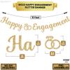 KatchOn, Gold Glitter Happy Engagement Banner - 10 Feet, No DIY | Engagement Party Decorations | Party Banner | Engaged Banner, Bachelorette Party Decorations view 3