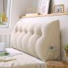 BOSUGE Large Bolster Triangular Headboard Pillow-Large Bolster Headboard Pillow,Ergonomic Reading Bed Rest Pillow for Back Pain Relief & Cool Sleep,Soft Firm Headboard Pillow (White, Full) view 1