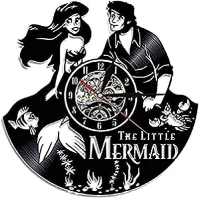 Mermaid Vinyl Record Wall Clock Design Decorative Kids Room 3D Clocks Watch Home Decor