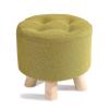 SOVORM Small Foot Stool Round Ottoman with Wood Legs, 11''H, Sofa Footrest Extra Seating for Living Room Entryway Office (Color : Green) view 1
