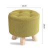 SOVORM Small Foot Stool Round Ottoman with Wood Legs, 11''H, Sofa Footrest Extra Seating for Living Room Entryway Office (Color : Green) view 3