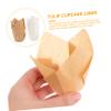 100pcs Tulip Cupcake Liners Greaseproof Muffin Baking Cups High Temperature Resistant for Weddings Parties and Bakeries Natural White view 3