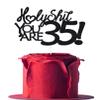 35 Funny Birthday Cake Toppers - Black Glitter, Thirty Five Topper, 35th Birthday Decorations for Cake view 1
