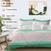 Cal King Abstract Duvet Cover Set,Washed Soft Microfiber Bed Comforter Duvet+Cover Sets with Ties/Zipper,Bedding Quilt Duvet Covers Pillow Cases for Girls,Boys Summer Ocean Beach Minimalist Water Line view 3