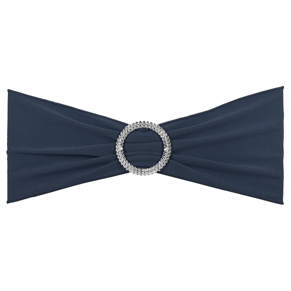 PATIKIL 13" x 5" Stretch Chair Sashes Bows, 10 Pack Elastic Chair Bands Sashes with Buckle Slider for Wedding Banquet Decorations, Dark Gray