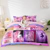 Dance Lovers Kids Duvet Cover Set King Size,Ballet Dancers Romantic Bedding Set,Girls Boys Adults Bedroom Decor,Geometric Plaids Patchwork Comforter Cover,Pink Purple Chic Quilt Cover,2 Pillowcases view 1