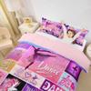 Dance Lovers Kids Duvet Cover Set King Size,Ballet Dancers Romantic Bedding Set,Girls Boys Adults Bedroom Decor,Geometric Plaids Patchwork Comforter Cover,Pink Purple Chic Quilt Cover,2 Pillowcases view 3