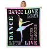 Dance Lovers Kids Throw Blanket,Ballet Dancer Silhouette Bed Blanket for Girls Boys Adults,Colorful Starry Sky Dreamy Fleece Blanket,Fashion Romantic Fuzzy Blanket,Queen Size (90 x 90 Inches) view 1