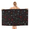 LMNSWDA Black with Red & Grey Circle Pattern Beach Towels Oversized Soft High Absorbent Quick Dry Bath Towels Pool Towels Travel Beach Towels for Kids Adults view 2