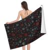 LMNSWDA Black with Red & Grey Circle Pattern Beach Towels Oversized Soft High Absorbent Quick Dry Bath Towels Pool Towels Travel Beach Towels for Kids Adults view 3