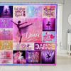 Dance Lovers Kids Shower Curtains,Ballet Dancers Romantic Bathroom Curtains for Girls Boys Adults,Geometric Plaids Patchwork Pink Purple Chic Waterproof Curtains,12 Hooks Suits,72" W x 78" L view 1