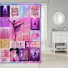 Dance Lovers Kids Shower Curtains,Ballet Dancers Romantic Bathroom Curtains for Girls Boys Adults,Geometric Plaids Patchwork Pink Purple Chic Waterproof Curtains,12 Hooks Suits,72" W x 78" L view 2