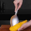 Alipis Mango Prep Tools, Stainless Steel Mango Slicer Spoon with Non-slip Handle, Fruits Divider Mango Cutter Mango Pitting Tool Pratical Kitchen Gadget with Hanging Ring view 3
