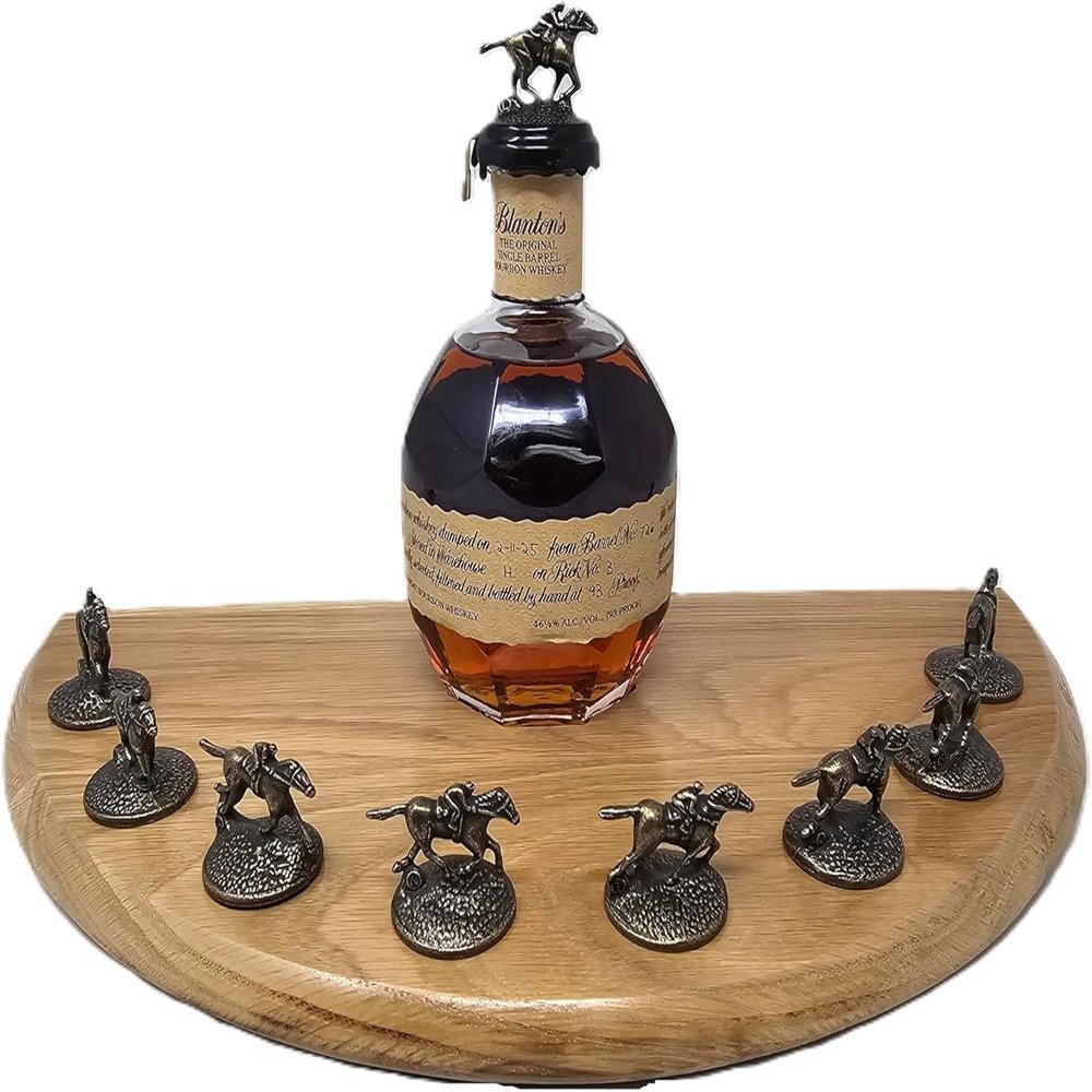 Barrel-Art Blantons Bourbon Stopper Display / Cork Holder / Bourbon Display  Fits Blantons Corks, Rustic Whiskey Barrel Head Blantons Cork Display (Natural Oak)