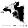Qianly Animal Heads Metal Sculpture Realistic Art Statue Rustic Wall Mounted Animal Heads for Office Hotel Dining Room Door Ornament, Cow view 3