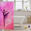 Ballet Dancer Kids Shower Curtains,Watercolor Tie-dye Romantic Bathroom Curtains for Girls Boys Adults,Dance Lovers Fashion Pink Purple Dreamy Waterproof Curtains,12 Hooks Suits,72" W x 78" L view 3