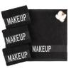 American Soft Linen, Makeup Remover Face Cloth, 100% Cotton Makeup Towels, 4 Packed Face Towels, 12x12 inches, Black view 1