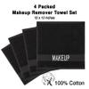 American Soft Linen, Makeup Remover Face Cloth, 100% Cotton Makeup Towels, 4 Packed Face Towels, 12x12 inches, Black view 3