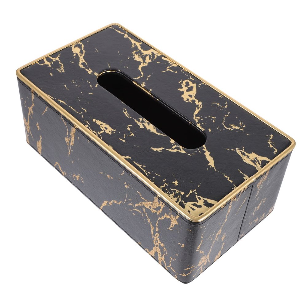 Cabilock Stylish Marble Tissue Box Holder Tissue Storage Box Sleek Design for Home Hotel and Office Use