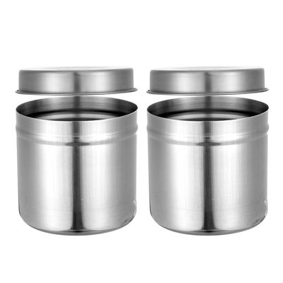 Alipis Stainless Steel Storage Canisters 2-Pack Airtight Food Containers for Coffee Tea Sugar and Seasonings - Compact 3.14X3.14X2.95In Kitchen Storage for Home and Restaurant
