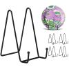 Kruodop 6 Inch Plate Stands for Display, 5 Pack Plate Holder Display Stand, Black Metal Frame Easel Holder Stand for Pictures,Book, Photo, Decorative Plate view 1