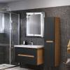 Glenn 24" W x 32" H LED Lighted Bathroom Medicine Cabinet with Make-up Mirror, Defogger, Dimmable LED Lights and Two Glass Shelves Inside The Cabinet view 1