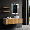 Glenn 24" W x 32" H LED Lighted Bathroom Medicine Cabinet with Make-up Mirror, Defogger, Dimmable LED Lights and Two Glass Shelves Inside The Cabinet view 4