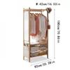 HIHELO Standing Coat Rack Home Multifunctional Coat Rack Creative with Full-Length Mirror Bedroom Double Shelf Hanging Clothes Storage Rack Coat Racks (Color : with Mirror) view 2