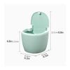 RUGOD Kitchen Bathroom Modern Plastic Mini Wastebasket Trash Can with Lid for Bathroom Vanity, Desktop Garbage view 2
