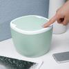 RUGOD Kitchen Bathroom Modern Plastic Mini Wastebasket Trash Can with Lid for Bathroom Vanity, Desktop Garbage view 4