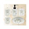 ATMRC Soap Dispenser Bathroom Accessories Hotel Decor,5 Piece Set Set Toothbrush Holder Soap Dish Lotion Dispenser Glass Eramic Set 5 Piece for Kitchen Bathroom view 2