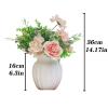 SUNESA Artificial Flowers Nordic Table False Flower Decoration Peony Ceramic White Vase Artificial Flower Combination Set Decoration Fake Flowers view 2