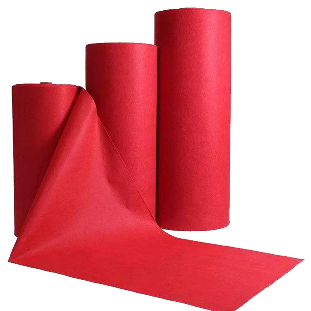 Red Carpet Runner Runway 2mm Thickness Wedding Party Hallway Rug Non-Slip Bridal Walkway Runner Rugs with 1 Piece Tape for Church Party Decoration Prom, Hallway Carpet Roll (Size : 1.5x30m)