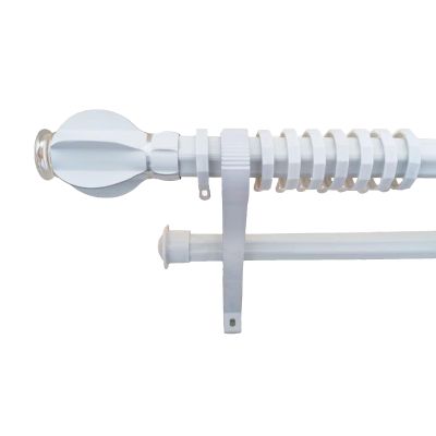 TEN-HIGH Curtain Rods 4.59ft, 2 Pack Anti-noise Curtain Rods for Windows,Aluminium Curtain Pole with Connectors Brackets for Living Room, Bathroom, Bedroom(White Color, Thickness: 3.6mm)