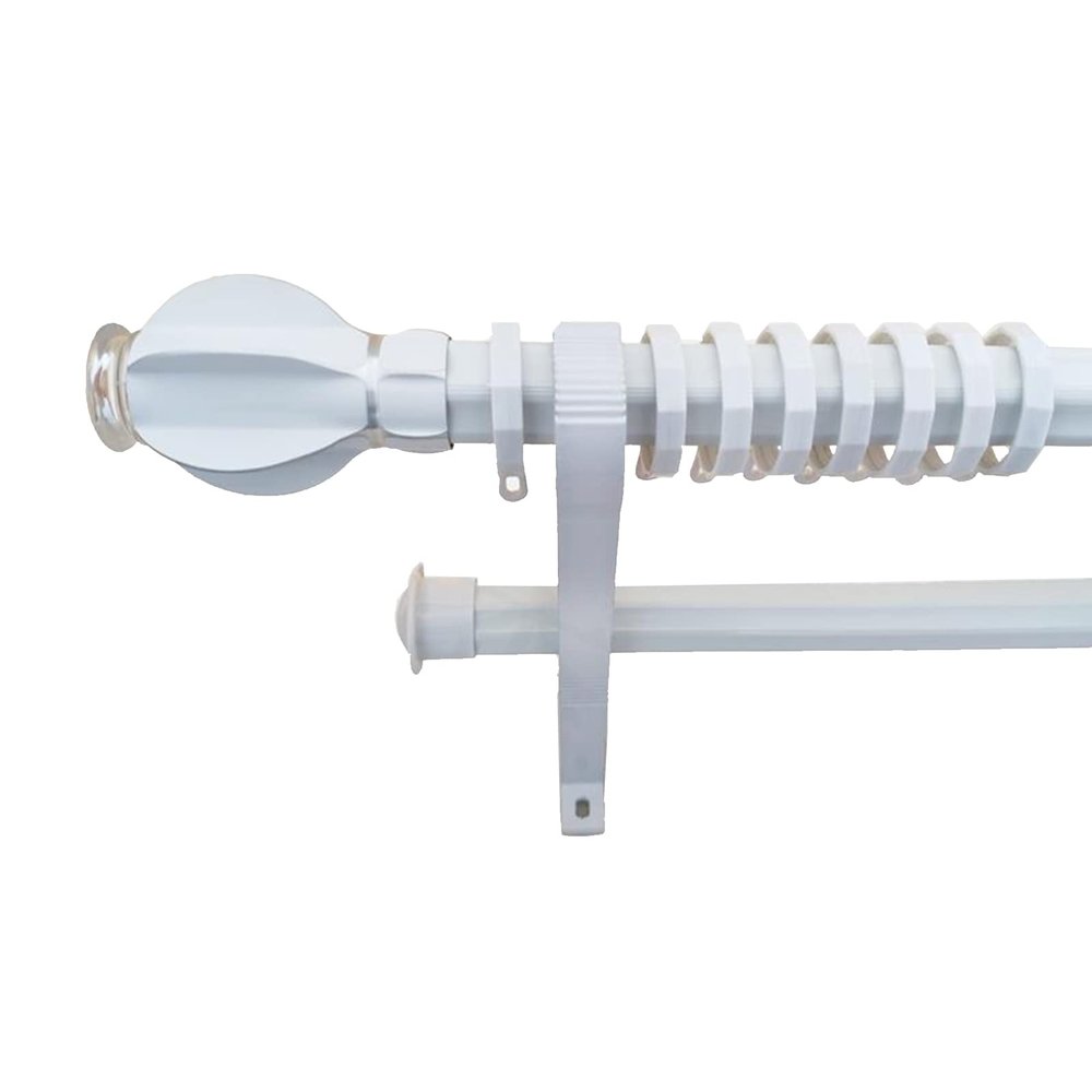 TEN-HIGH Curtain Rods 4.59ft, 2 Pack Anti-noise Curtain Rods for Windows,Aluminium Curtain Pole with Connectors Brackets for Living Room, Bathroom, Bedroom(White Color, Thickness: 3.6mm)