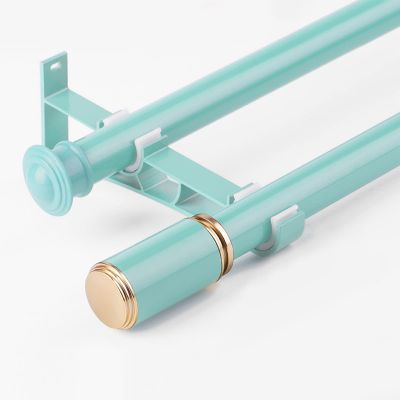 TEN-HIGH Curtain Rods 6.56ft, 2 Pack Anti-noise Curtain Rods for Windows,Aluminium Curtain Pole with Connectors Brackets for Living Room, Bathroom, Bedroom(Green Color, Thickness: 1.8mm)