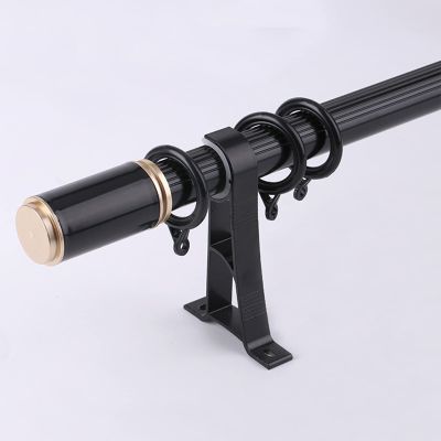 TEN-HIGH Curtain Rods 7.22ft, 2pcs Anti-noise Curtain Rods for Windows,Aluminium Curtain Pole with Connectors Brackets for Living Room, Bathroom, Bedroom(Black Color, Thickness: 1.8mm)