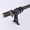TEN-HIGH Curtain Rods 7.22ft, 2pcs Anti-noise Curtain Rods for Windows,Aluminium Curtain Pole with Connectors Brackets for Living Room, Bathroom, Bedroom(Black Color, Thickness: 1.8mm) view 1