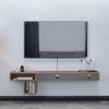 IBOWZ Floating TV Stand Cabinet Floating Tv Shelf,with Drawer,Tv Shelf Wall Mounted with Open Storage,Hanging Tv Cabinet for Cable Boxes Routers DVD Players view 3